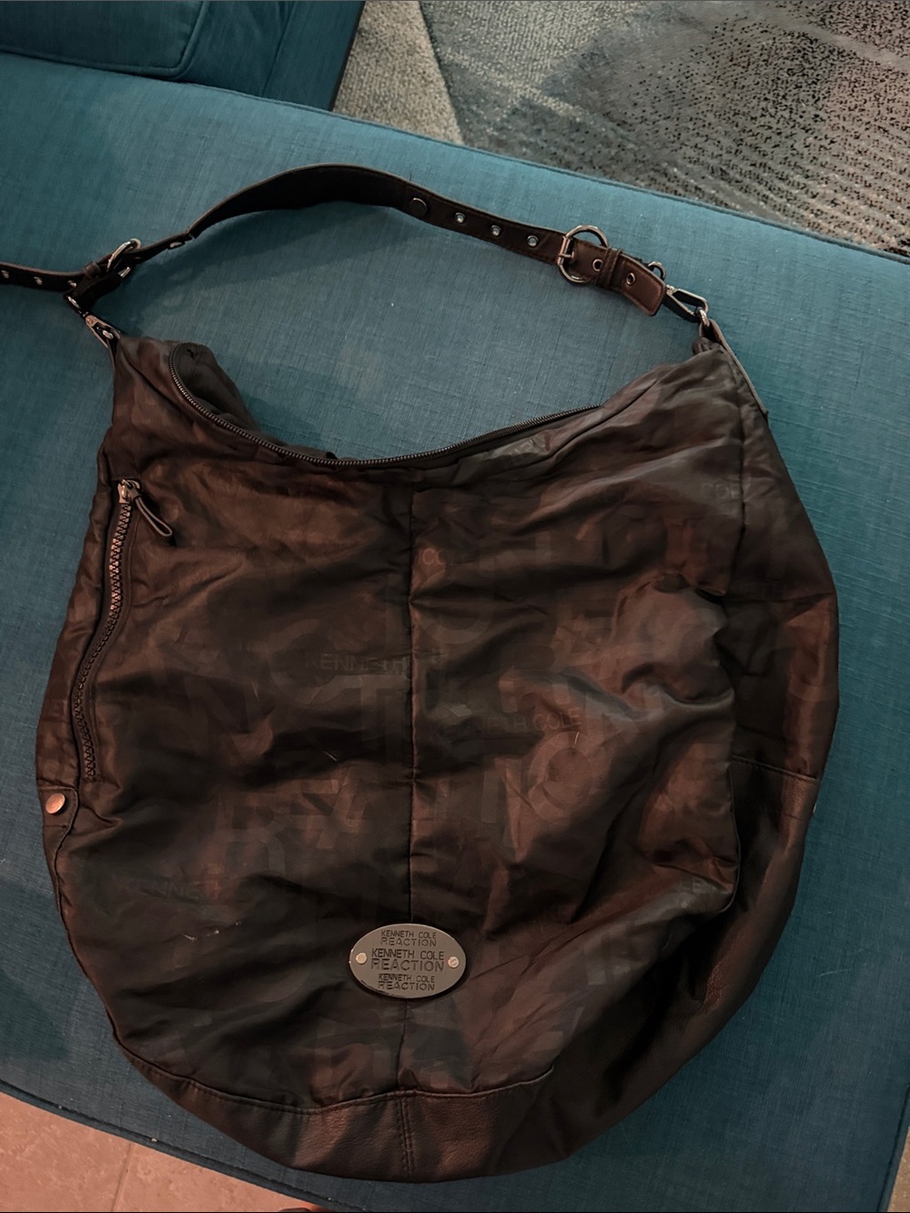 Kenneth Cole Reaction Black Shoulder Hobo Bag - Designer-Inspired